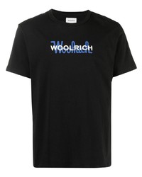 T-shirt à col rond imprimé noir Woolrich