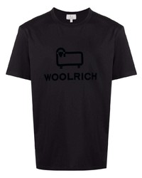T-shirt à col rond imprimé noir Woolrich
