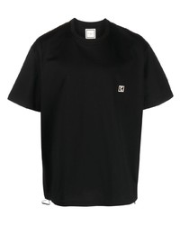 T-shirt à col rond imprimé noir Wooyoungmi