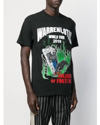 T-shirt à col rond imprimé noir Warren Lotas