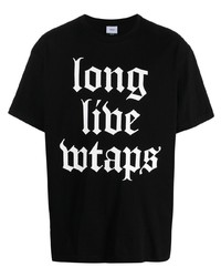 T-shirt à col rond imprimé noir WTAPS