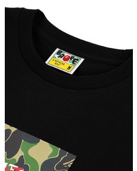 T-shirt à col rond imprimé noir A Bathing Ape