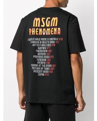 T-shirt à col rond imprimé noir MSGM