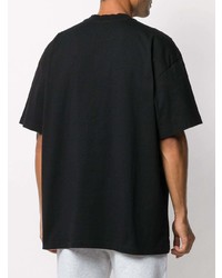 T-shirt à col rond imprimé noir MSGM