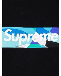 T-shirt à col rond imprimé noir Supreme