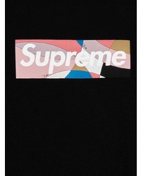 T-shirt à col rond imprimé noir Supreme