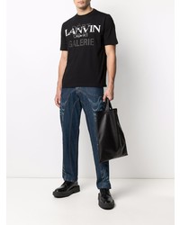 T-shirt à col rond imprimé noir Lanvin