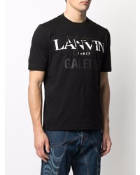 T-shirt à col rond imprimé noir Lanvin