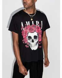 T-shirt à col rond imprimé noir Amiri