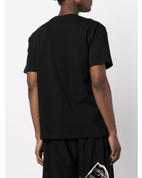 T-shirt à col rond imprimé noir Yohji Yamamoto