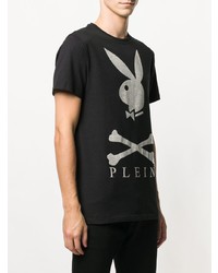 T-shirt à col rond imprimé noir Philipp Plein