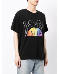 T-shirt à col rond imprimé noir Amiri