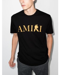 T-shirt à col rond imprimé noir Amiri