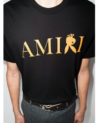 T-shirt à col rond imprimé noir Amiri