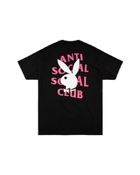 T-shirt à col rond imprimé noir Anti Social Social Club