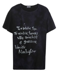 T-shirt à col rond imprimé noir Yohji Yamamoto