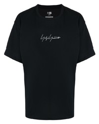 T-shirt à col rond imprimé noir Yohji Yamamoto