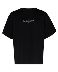 T-shirt à col rond imprimé noir Yohji Yamamoto