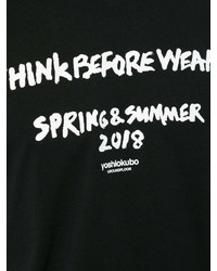 T-shirt à col rond imprimé noir Yoshio Kubo