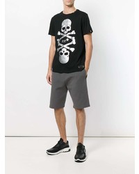 T-shirt à col rond imprimé noir Philipp Plein