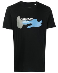 T-shirt à col rond imprimé noir Yves Salomon Army