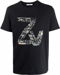 T-shirt à col rond imprimé noir Zadig & Voltaire