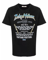 T-shirt à col rond imprimé noir Zadig & Voltaire