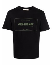 T-shirt à col rond imprimé noir Zadig & Voltaire