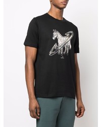 T-shirt à col rond imprimé noir PS Paul Smith