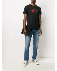 T-shirt à col rond imprimé noir PS Paul Smith