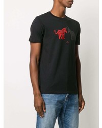 T-shirt à col rond imprimé noir PS Paul Smith