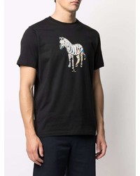 T-shirt à col rond imprimé noir PS Paul Smith