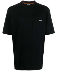 T-shirt à col rond imprimé noir Zegna
