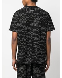 T-shirt à col rond imprimé noir Missoni