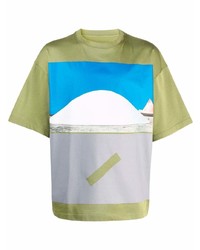 T-shirt à col rond imprimé olive A-Cold-Wall*
