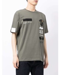 T-shirt à col rond imprimé olive AAPE BY A BATHING APE