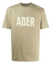 T-shirt à col rond imprimé olive Ader Error