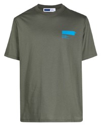 T-shirt à col rond imprimé olive AFFIX