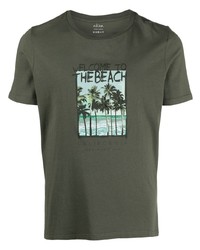 T-shirt à col rond imprimé olive Altea