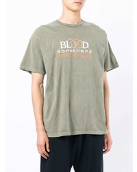 T-shirt à col rond imprimé olive Blood Brother