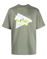 T-shirt à col rond imprimé olive And Wander