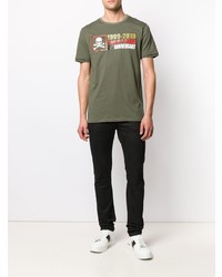 T-shirt à col rond imprimé olive Philipp Plein