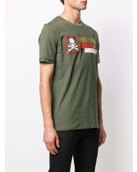 T-shirt à col rond imprimé olive Philipp Plein