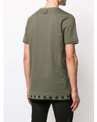 T-shirt à col rond imprimé olive Philipp Plein