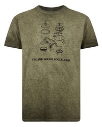 T-shirt à col rond imprimé olive Anti Social Social Club