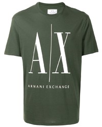 T-shirt à col rond imprimé olive Armani Exchange