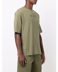 T-shirt à col rond imprimé olive Off-White