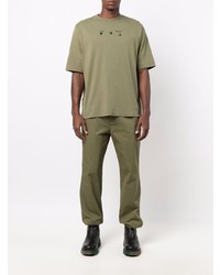 T-shirt à col rond imprimé olive Off-White