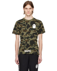 T-shirt à col rond imprimé olive BAPE