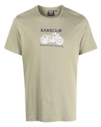 T-shirt à col rond imprimé olive Barbour International